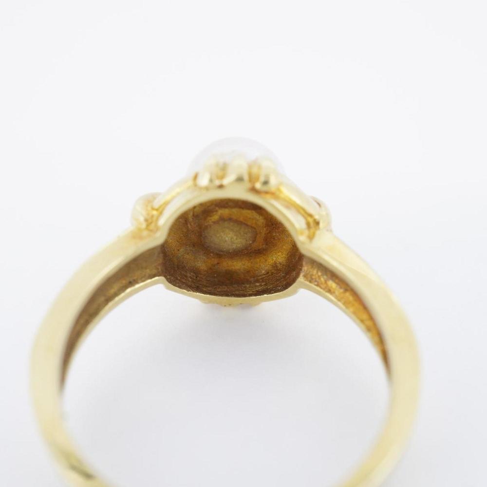Tiffany Ring K18YG Yellow Gold Pearl Ladies - Picture 10 of 11